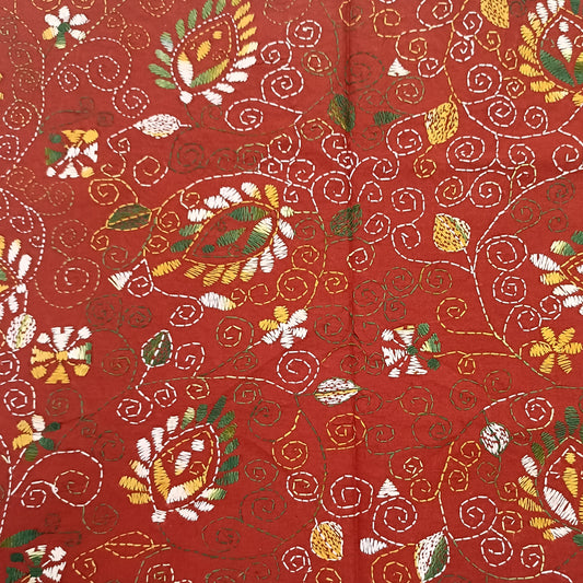 Kantha Stitch Cotton Blouse Fabric
