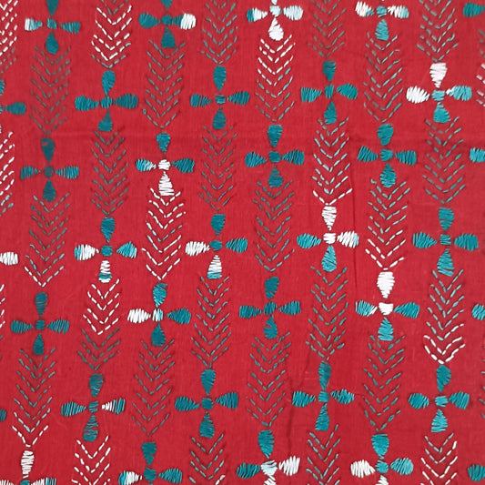 Kantha Stitch Cotton Blouse Fabric