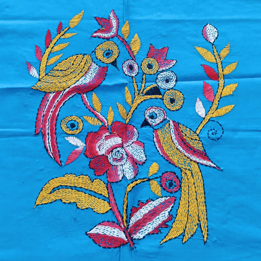 Designer Kantha Stitch Blouse Fabric