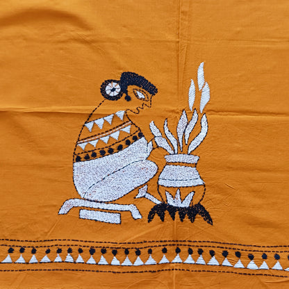 Designer Kantha Stitch Blouse Fabric