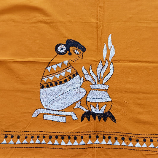 Designer Kantha Stitch Blouse Fabric