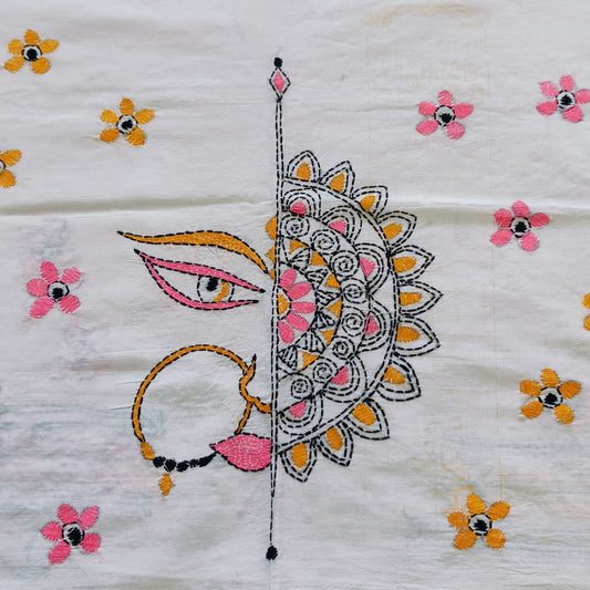 Designer Kantha Stitch Blouse Fabric