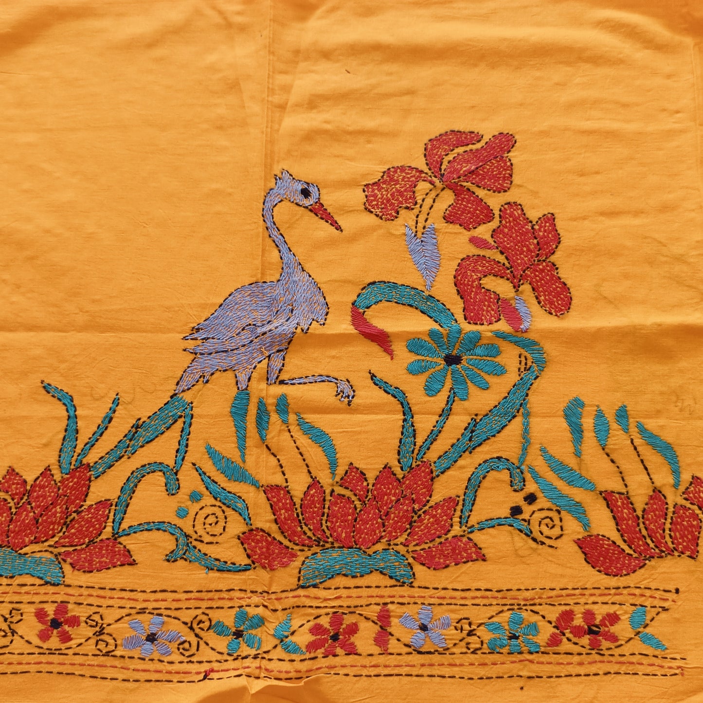 Designer Kantha Stitch Blouse Fabric