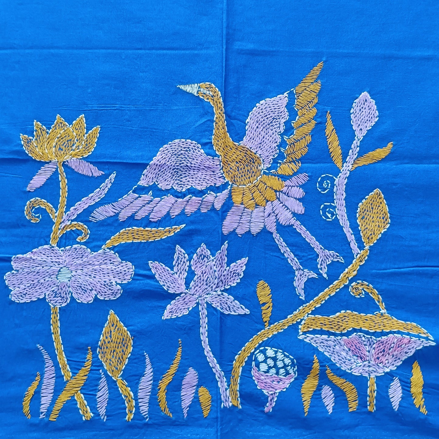 Designer Kantha Stitch Blouse Fabric