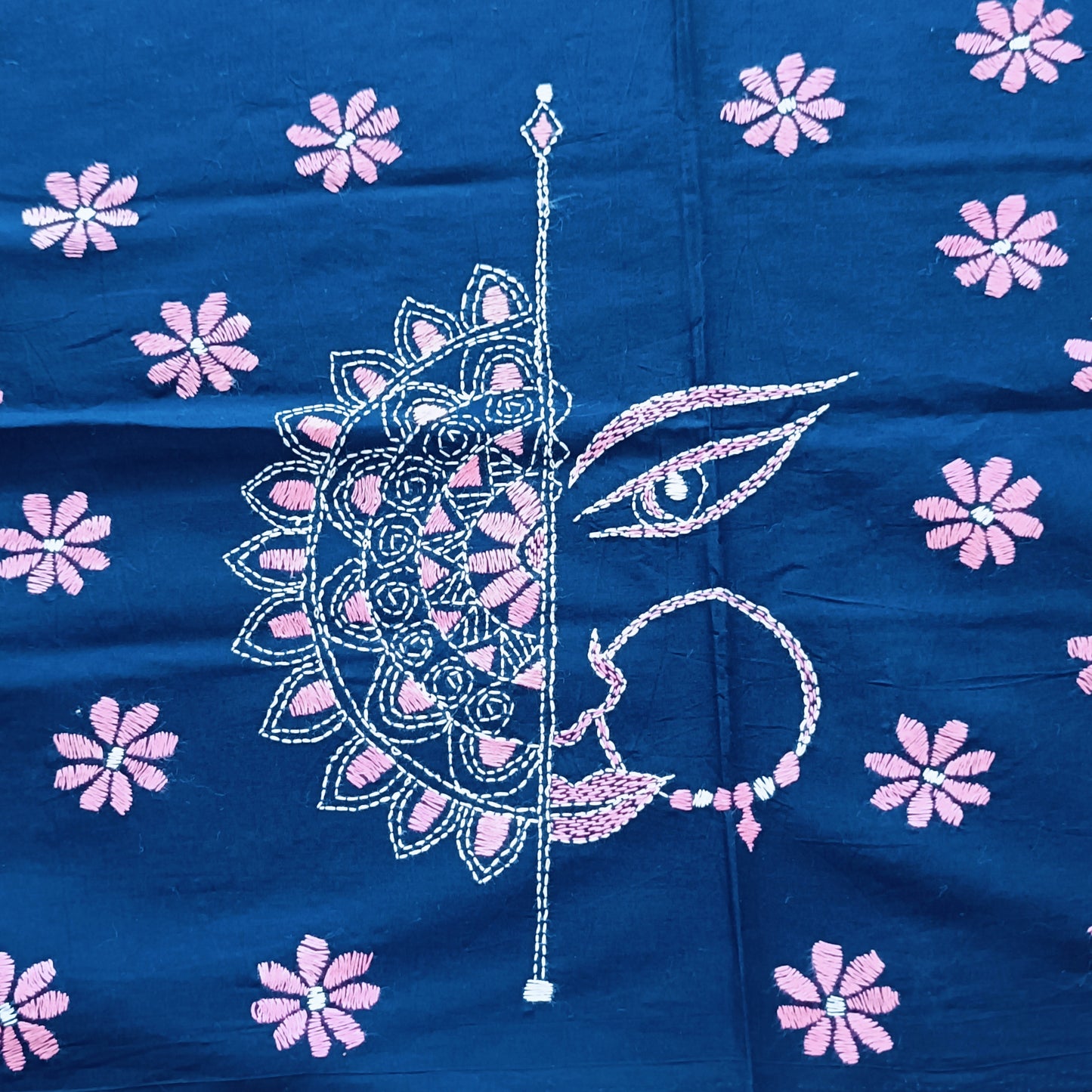 Designer Kantha Stitch Blouse Fabric