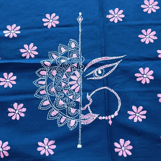 Designer Kantha Stitch Blouse Fabric