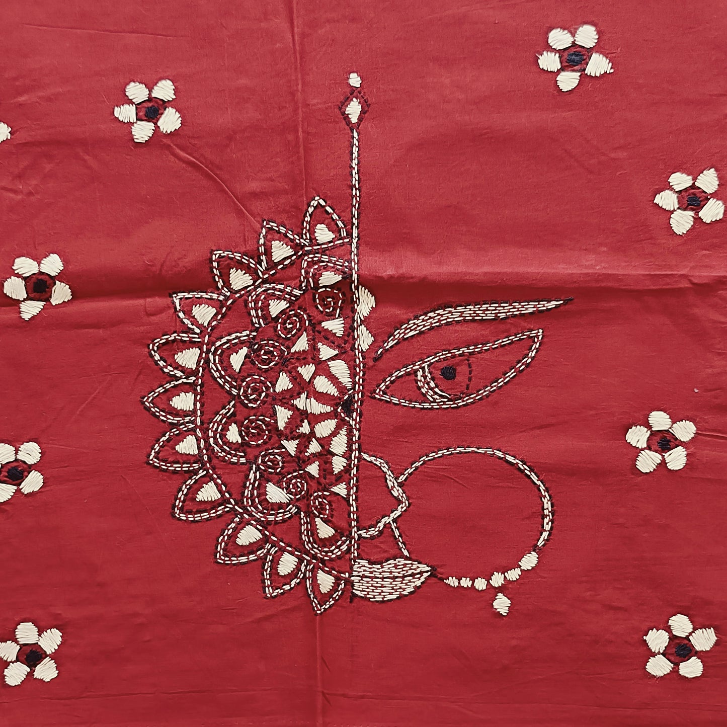 Designer Kantha Stitch Blouse Fabric