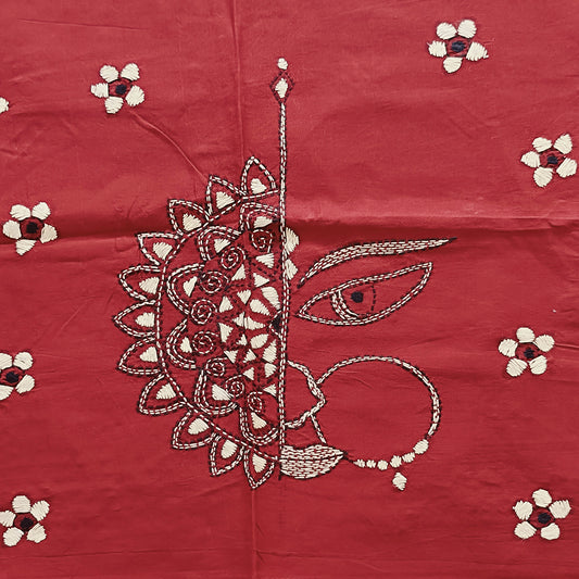 Designer Kantha Stitch Blouse Fabric