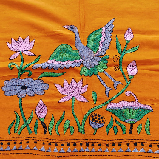 Designer Kantha Stitch Blouse Fabric