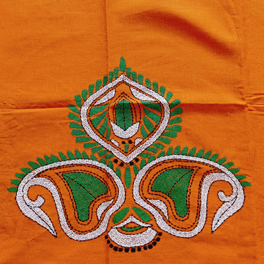 Kantha Stitch Cotton Half Work Blouse Fabric