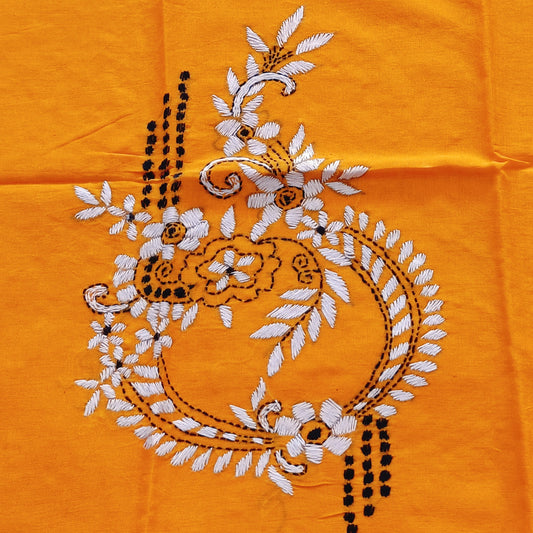 Kantha Stitch Cotton Half Work Blouse Fabric