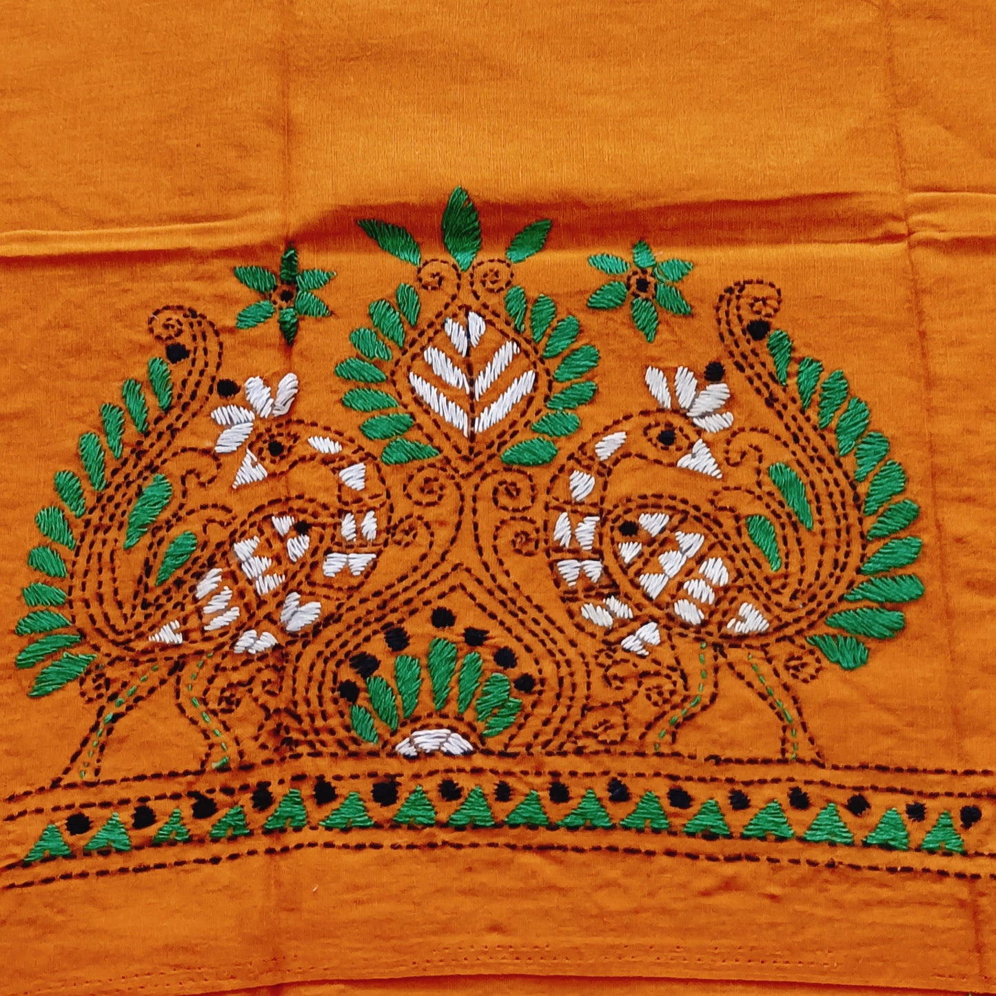 Kantha Stitch Cotton Half Work Blouse Fabric