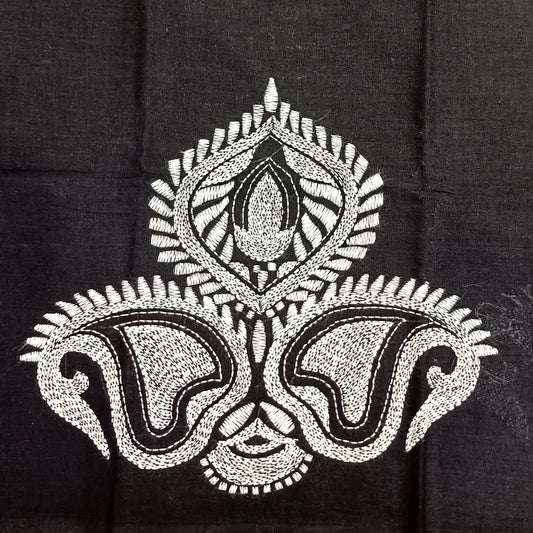 Kantha Stitch Cotton Half Work Blouse Fabric