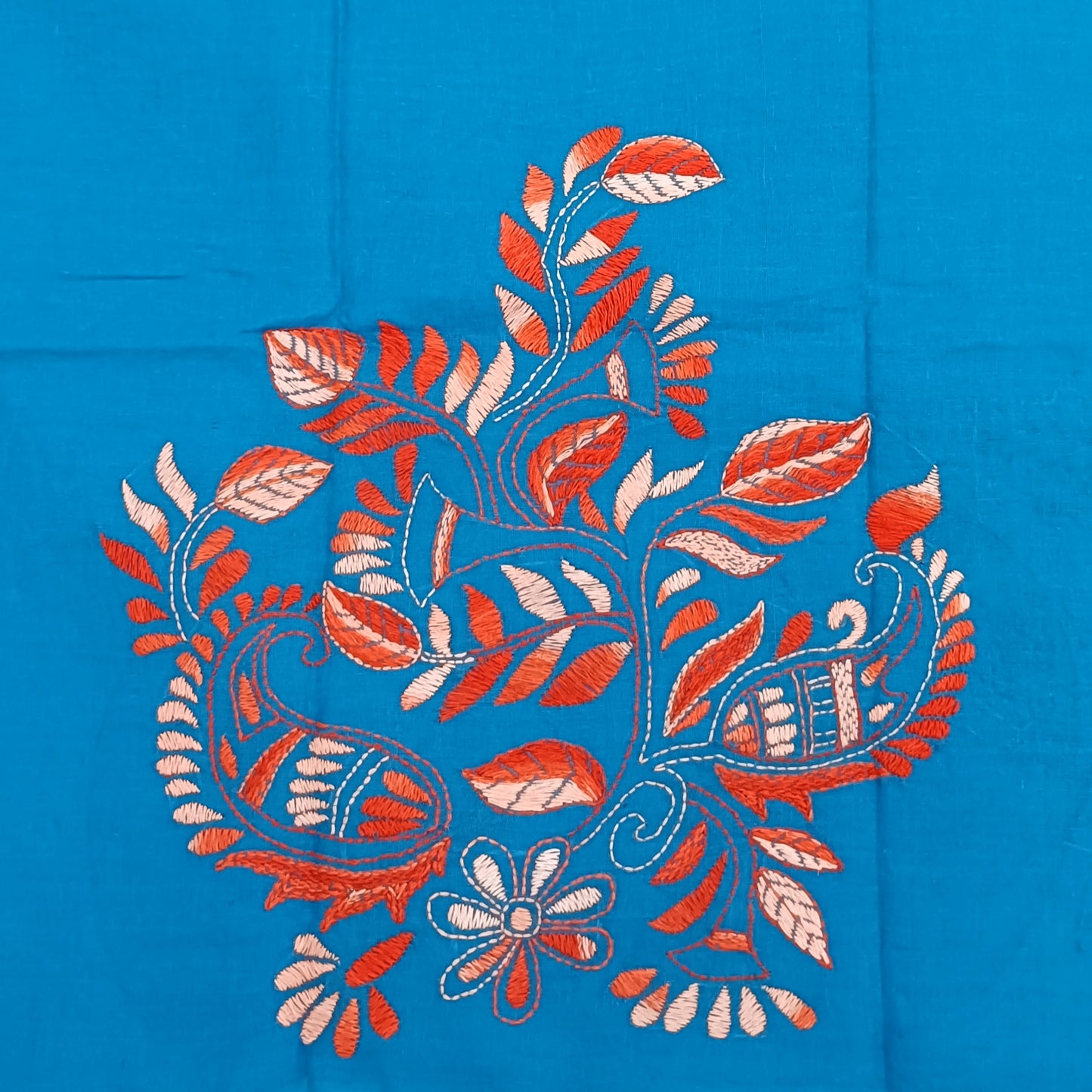 Kantha Stitch Cotton Half Work Blouse Fabric