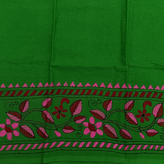 Kantha Stitch Cotton Half Work Blouse Fabric