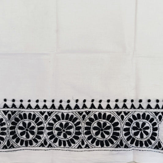 Kantha Stitch Cotton Half Work Blouse Fabric