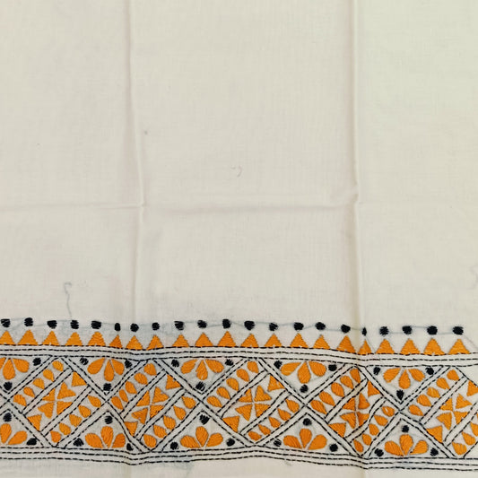 Kantha Stitch Cotton Half Work Blouse Fabric