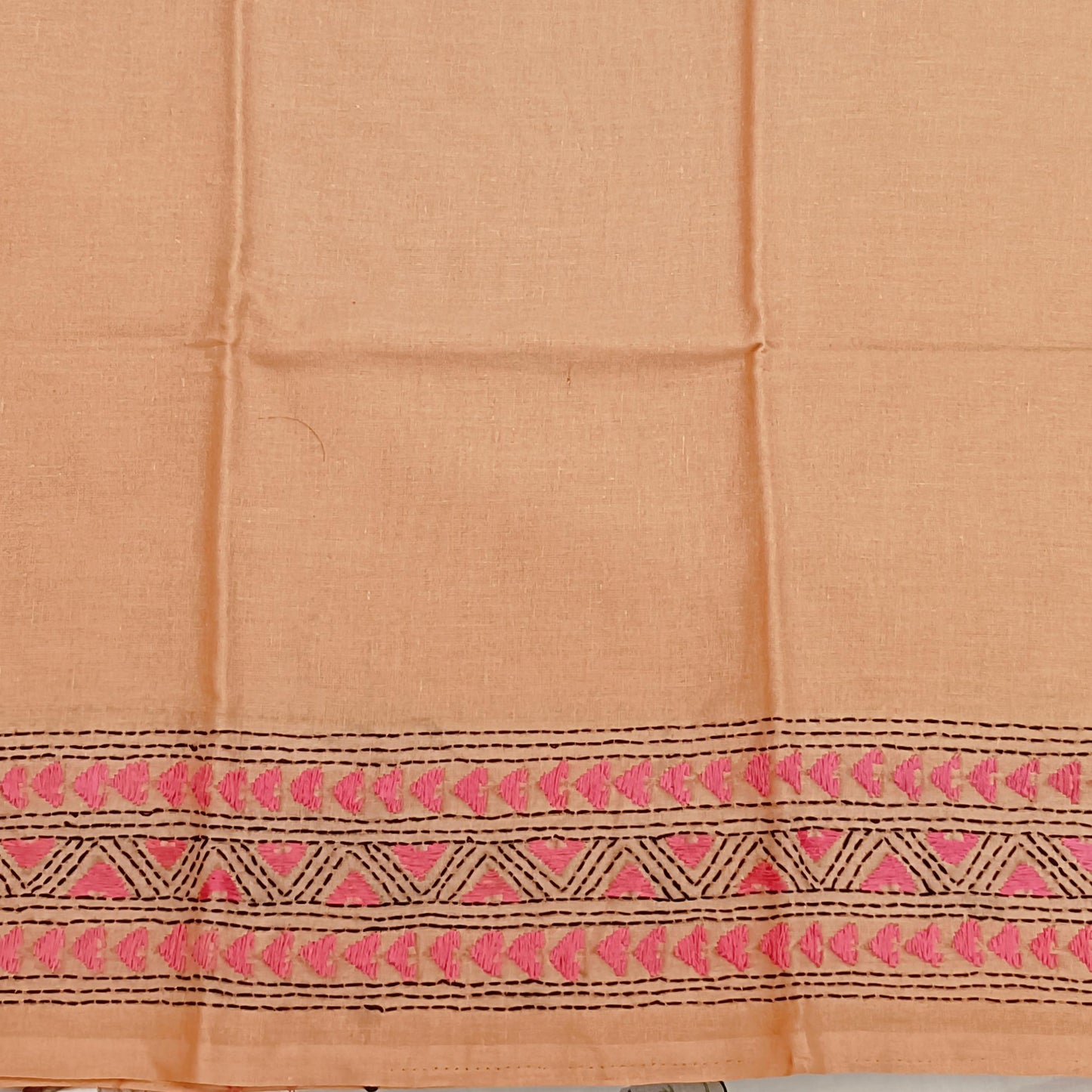 Kantha Stitch Cotton Half Work Blouse Fabric