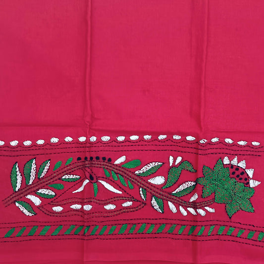Kantha Stitch Cotton Half Work Blouse Fabric