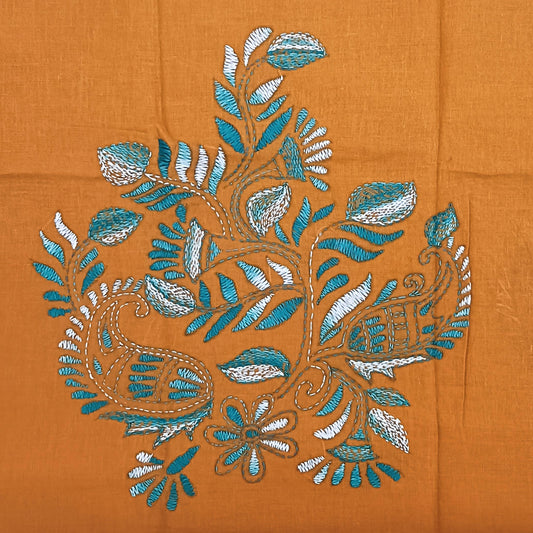 Kantha Stitch Cotton Half Work Blouse Fabric