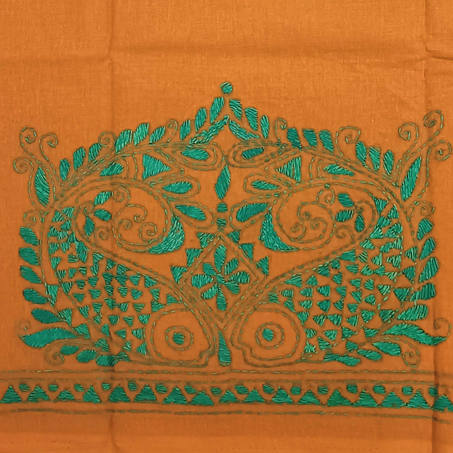 Kantha Stitch Cotton Half Work Blouse Fabric