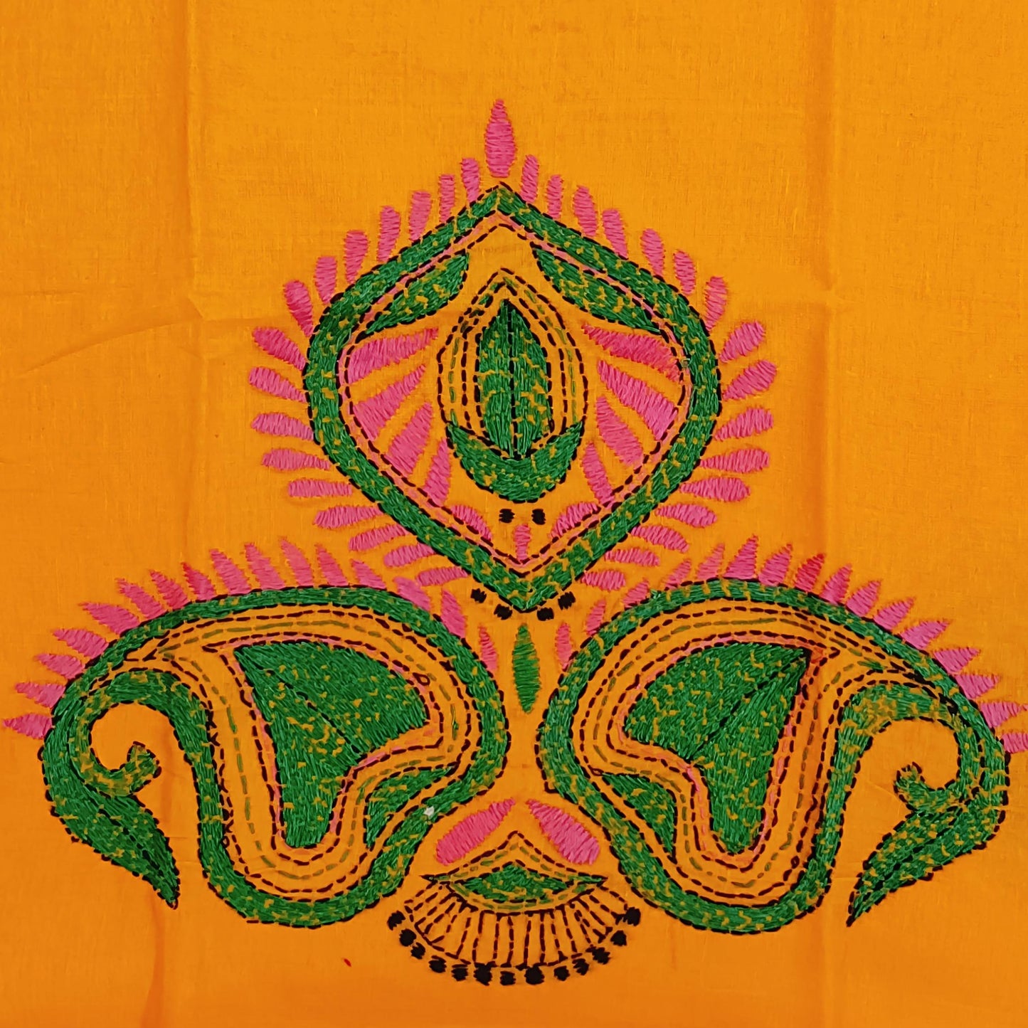 Kantha Stitch Cotton Half Work Blouse Fabric