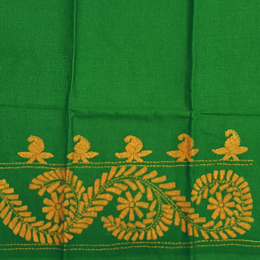 Kantha Stitch Cotton Half Work Blouse Fabric