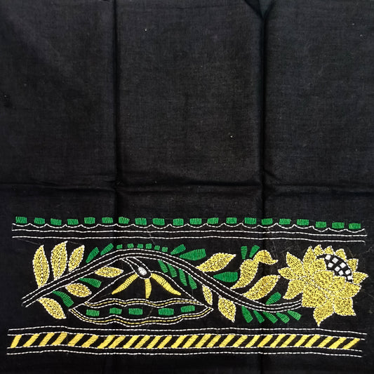 Kantha Stitch Cotton Half Work Blouse Fabric