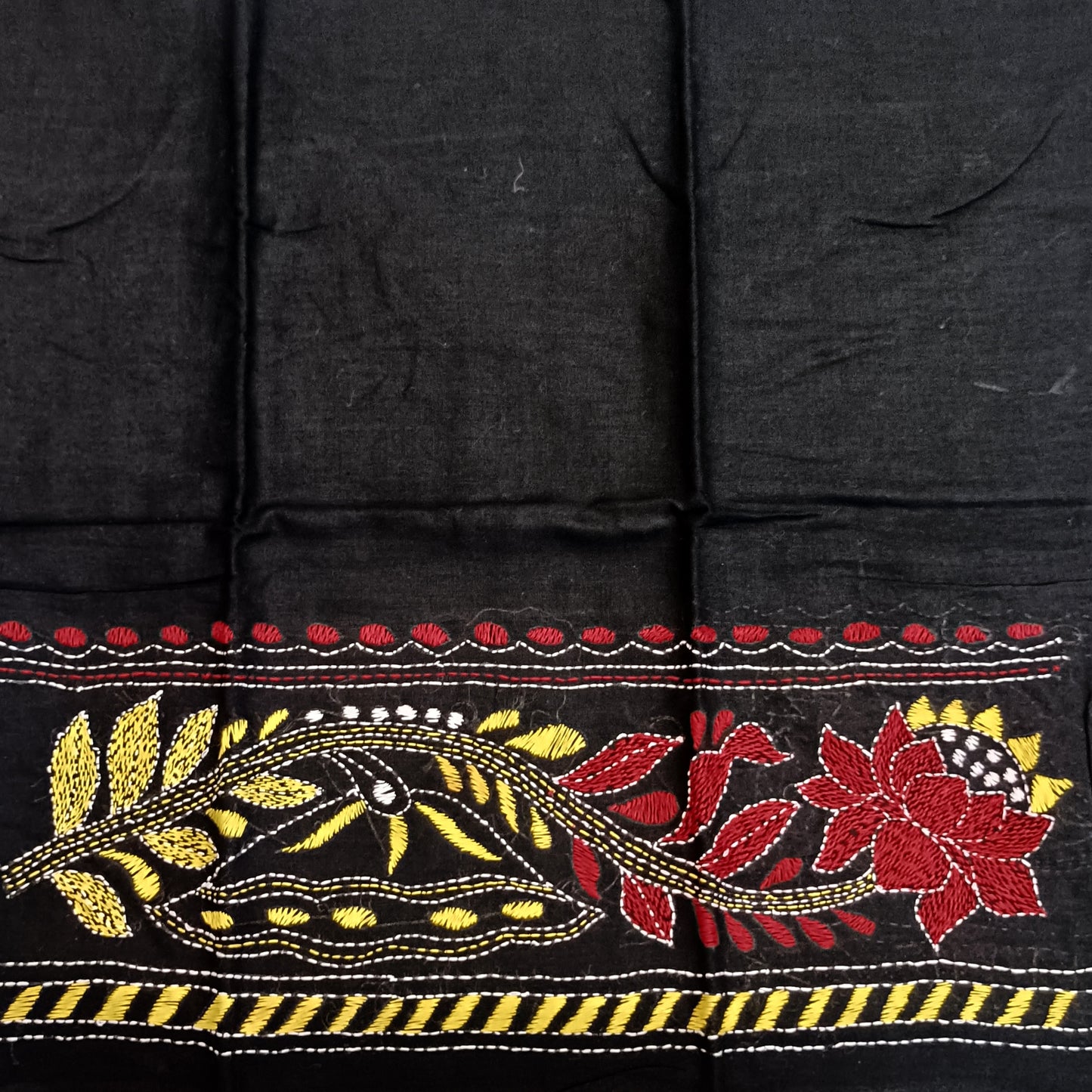 Kantha Stitch Cotton Half Work Blouse Fabric