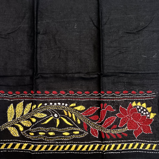 Kantha Stitch Cotton Half Work Blouse Fabric