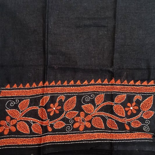 Kantha Stitch Cotton Half Work Blouse Fabric