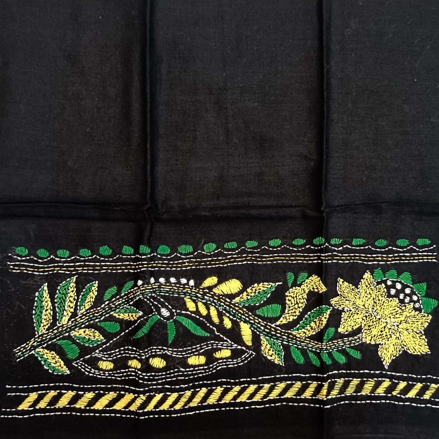 Kantha Stitch Cotton Half Work Blouse Fabric