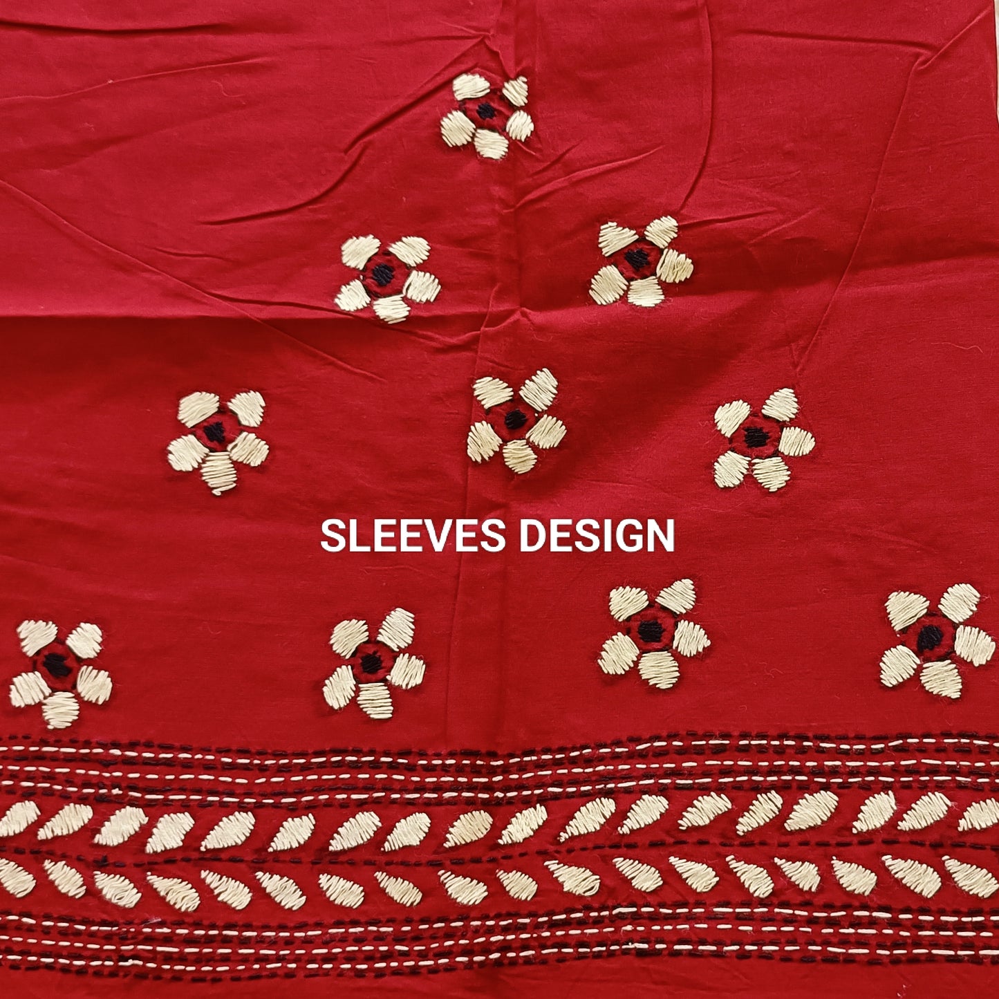 Designer Kantha Stitch Blouse Fabric