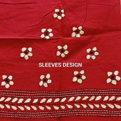 Designer Kantha Stitch Blouse Fabric