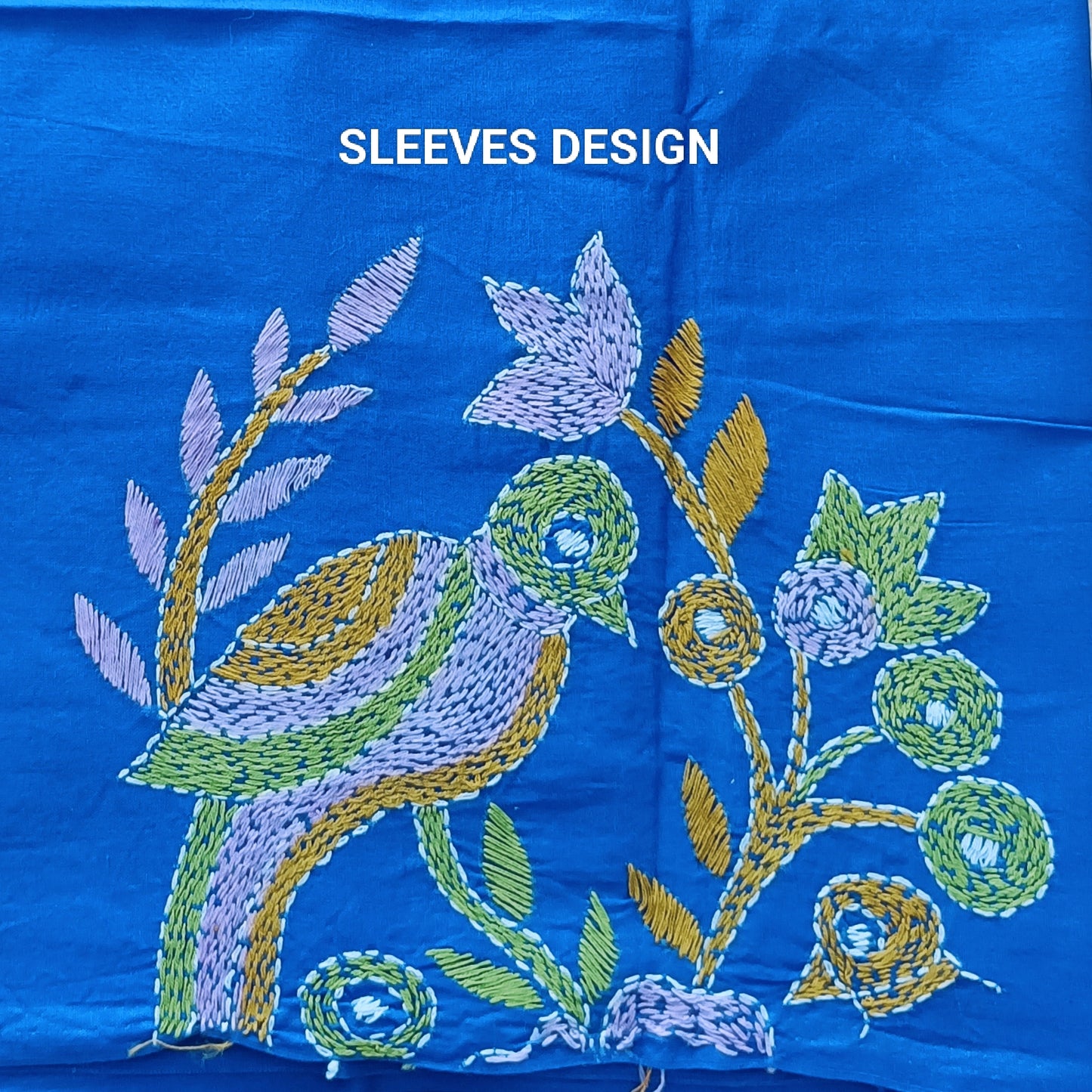 Designer Kantha Stitch Blouse Fabric