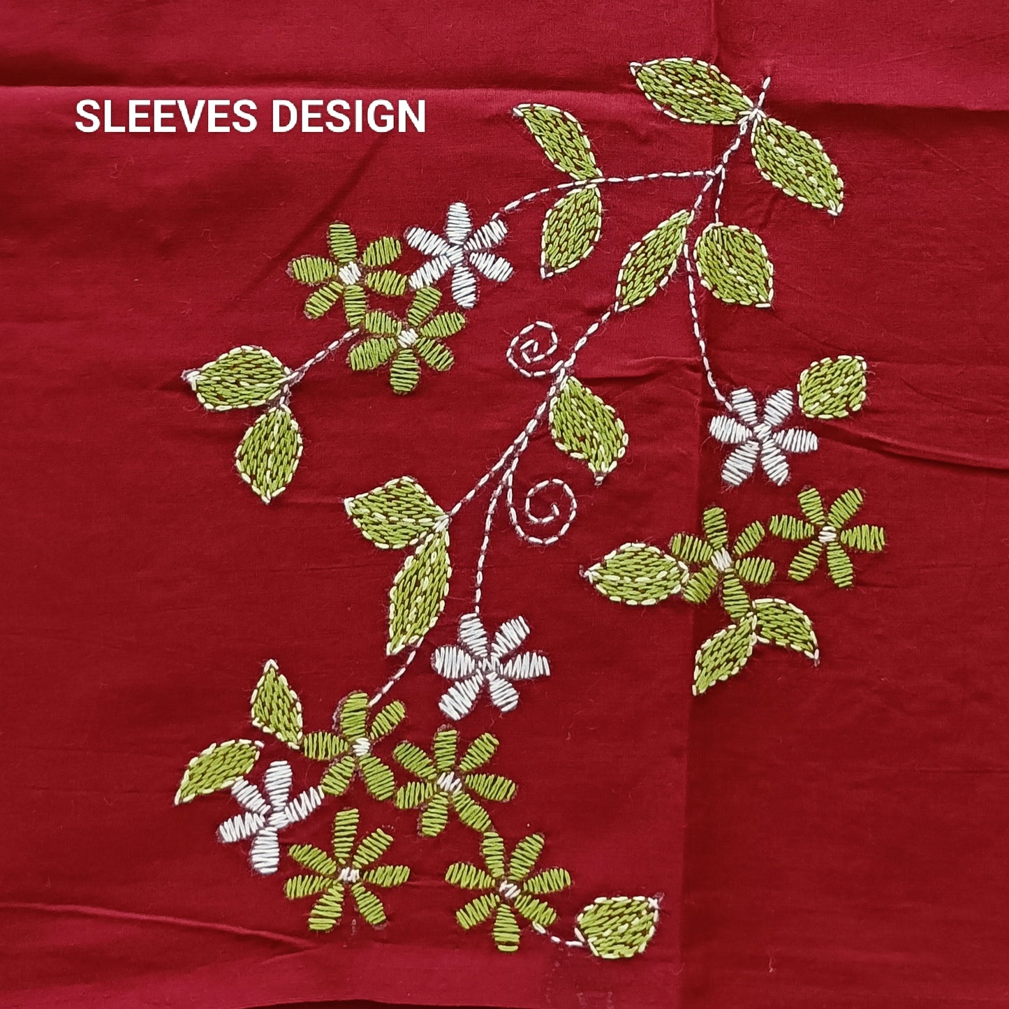 Designer Kantha Stitch Blouse Fabric