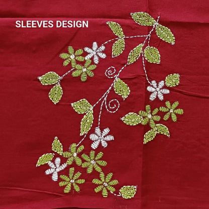 Designer Kantha Stitch Blouse Fabric