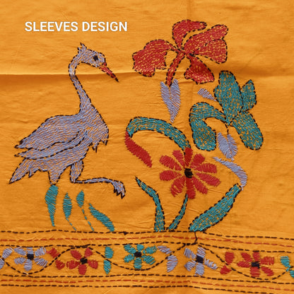 Designer Kantha Stitch Blouse Fabric