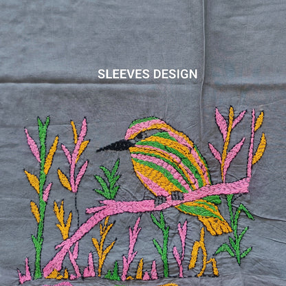 Designer Kantha Stitch Blouse Fabric