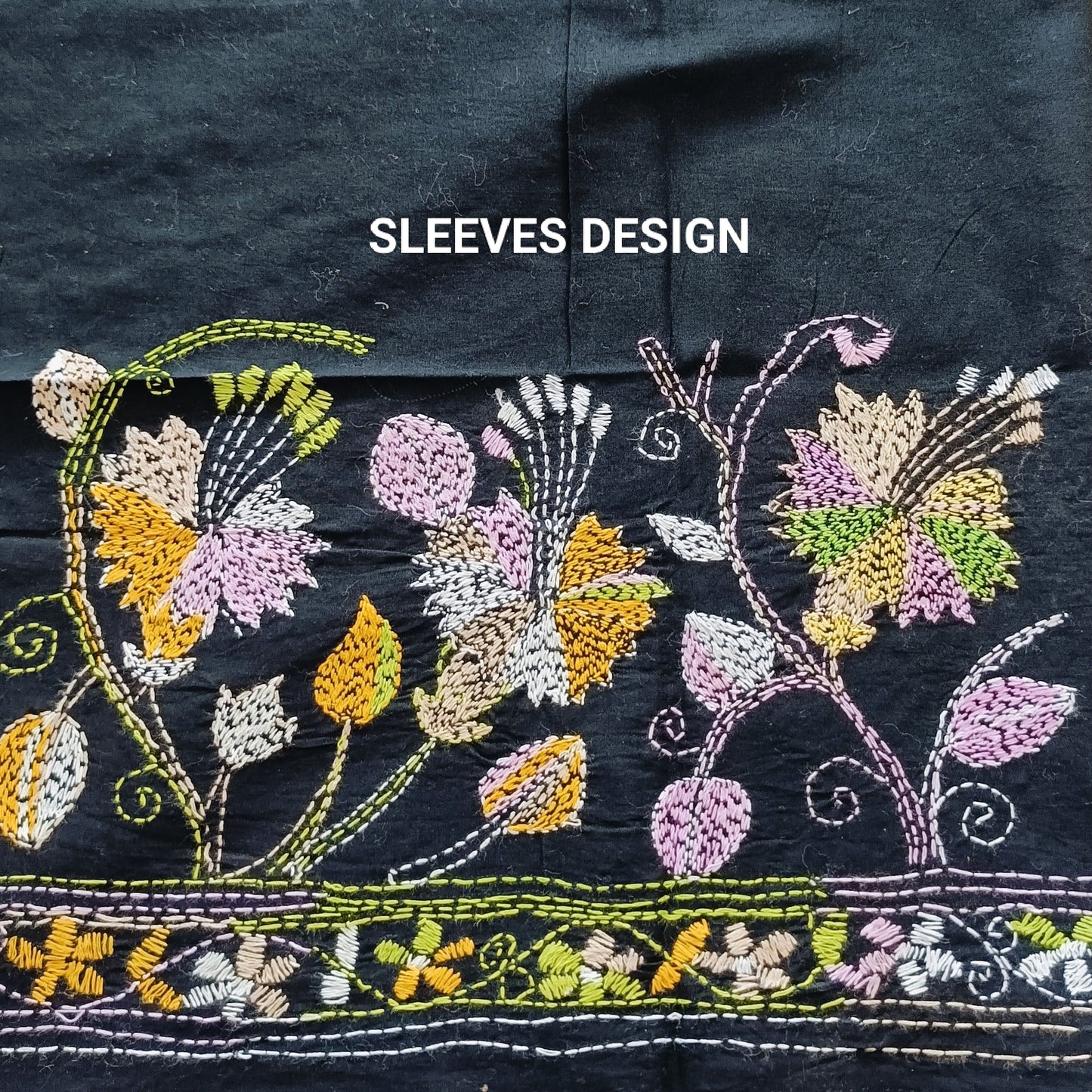 Designer Kantha Stitch Blouse Fabric