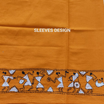 Designer Kantha Stitch Blouse Fabric