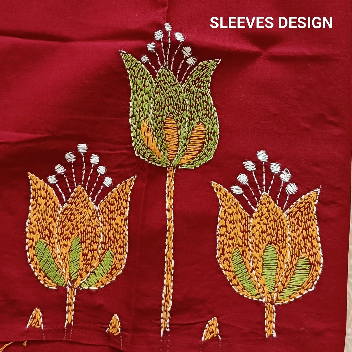 Designer Kantha Stitch Blouse Fabric