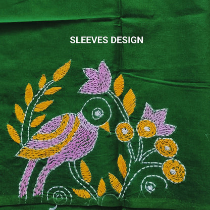 Designer Kantha Stitch Blouse Fabric
