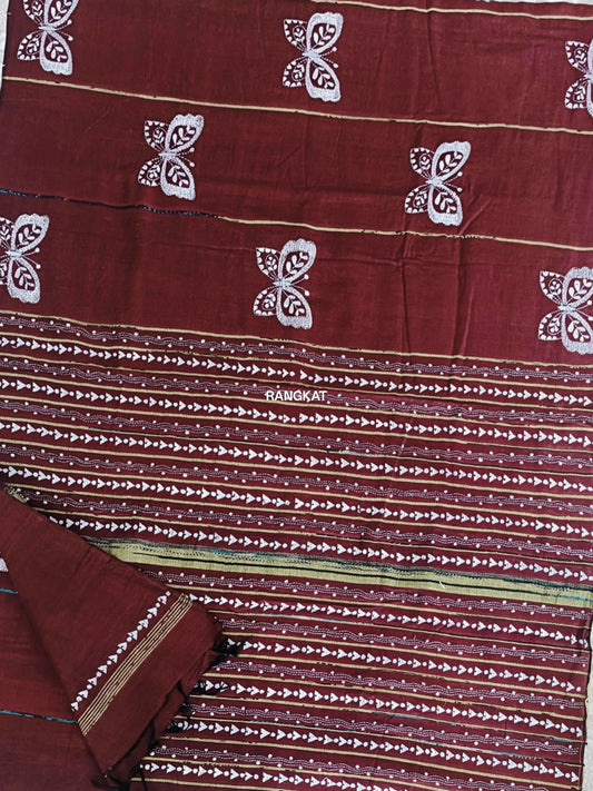 Ananya - Pure Khesh Cotton Kantha Stitch Saree