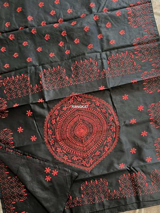 Karukriti - Bengal Kantha Semi Silk Sarees