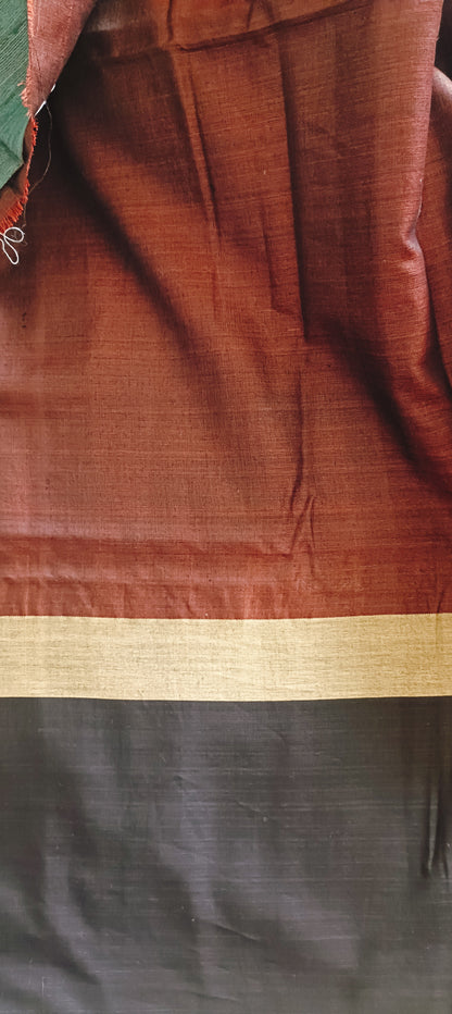 Handwoven Bhagalpur Ghitcha Tussar Silk Saree