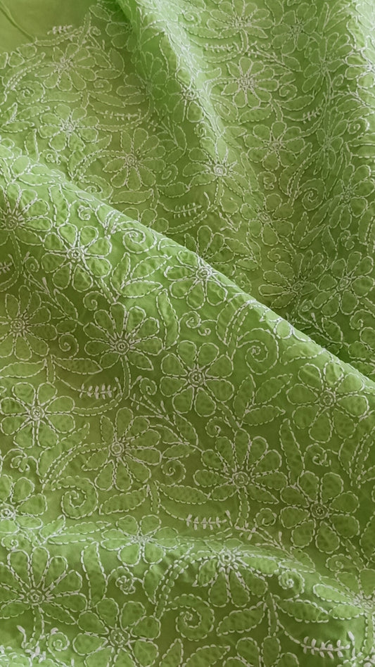 पल्लवराग - Chikankari Cotton Apparel Kurta Fabric - Unstitched Apparel | Tags: Chikankari Kurta Fabric