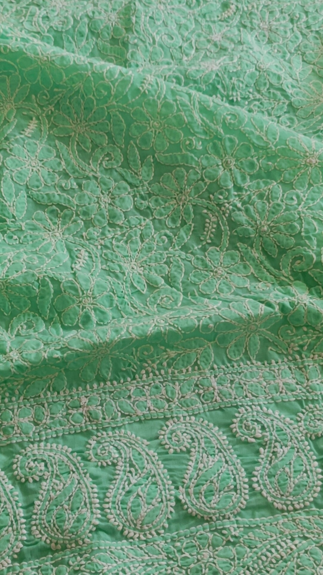 चिकनकारी सूती परिधान कुर्ता कपड़ा