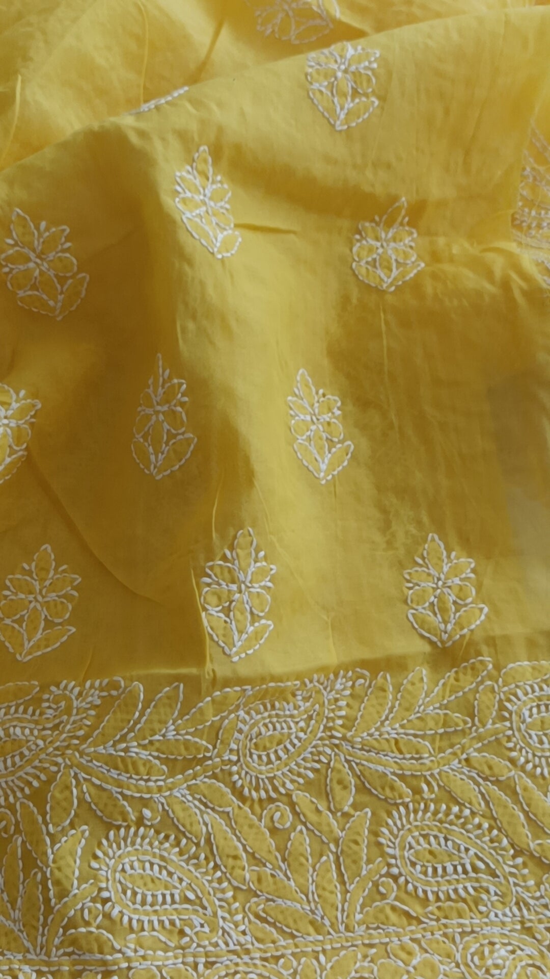 चिकनकारी सूती परिधान कुर्ता कपड़ा