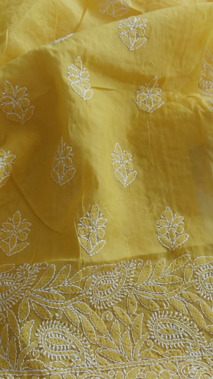 चिकनकारी सूती परिधान कुर्ता कपड़ा